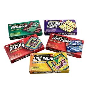 Toy Magnetic Travel Board Game Lot Backgammon Racing Nine Men's Morris Vintage